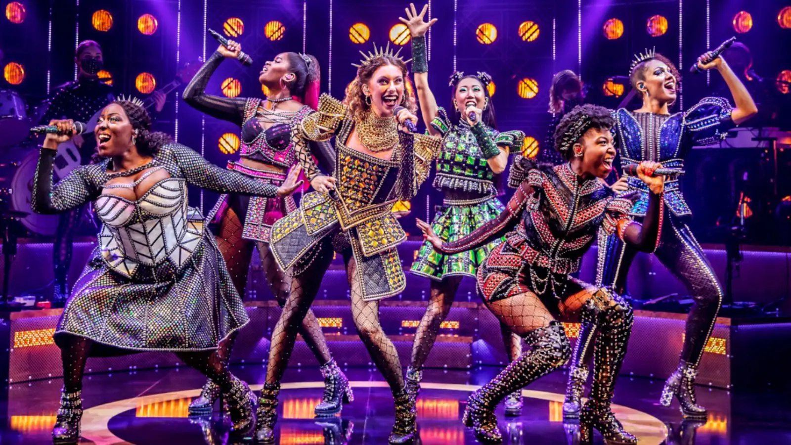 The cast of Six the Musical performing in the West End