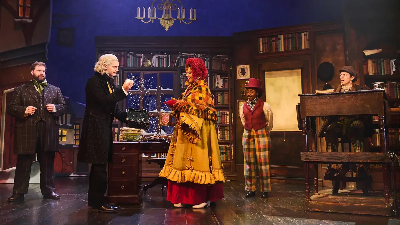 Scrooge and the Ghost of Christmas Present