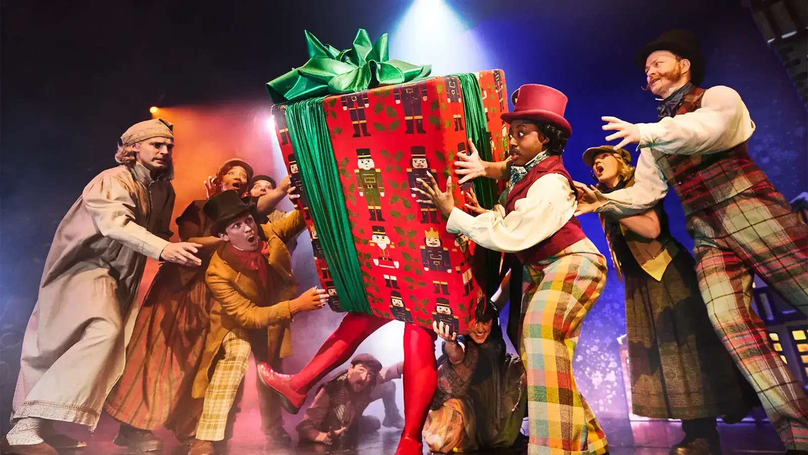Festive chaos with an oversized gift