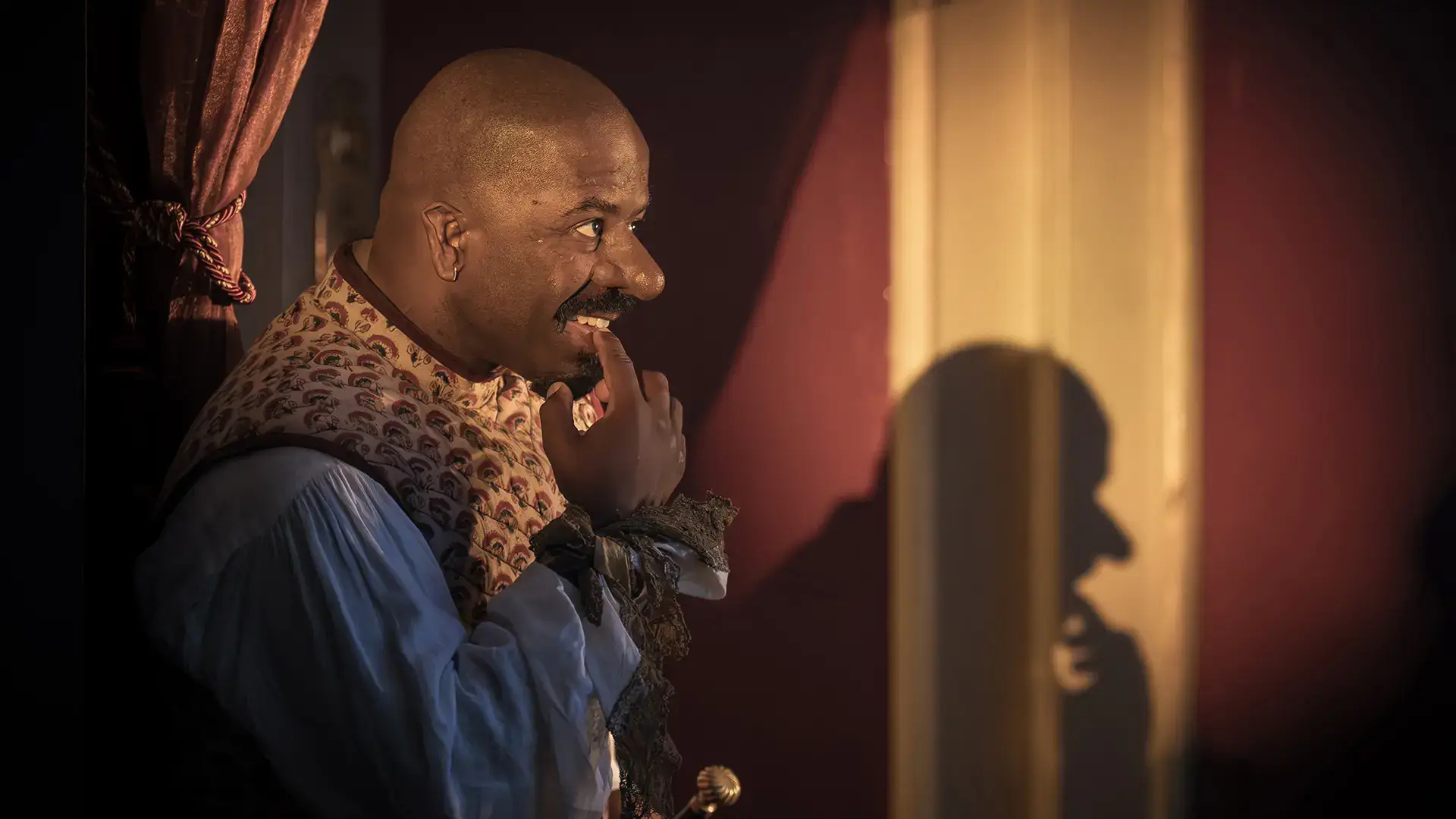 Adrian Lester as Cyrano in Cyrano de Bergerac at the Noël Coward Theatre - photography by Marc Brenner