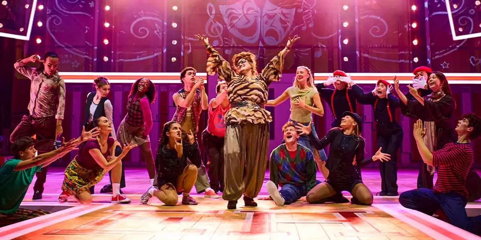 Ms Darbus and the full company in the drama-club number