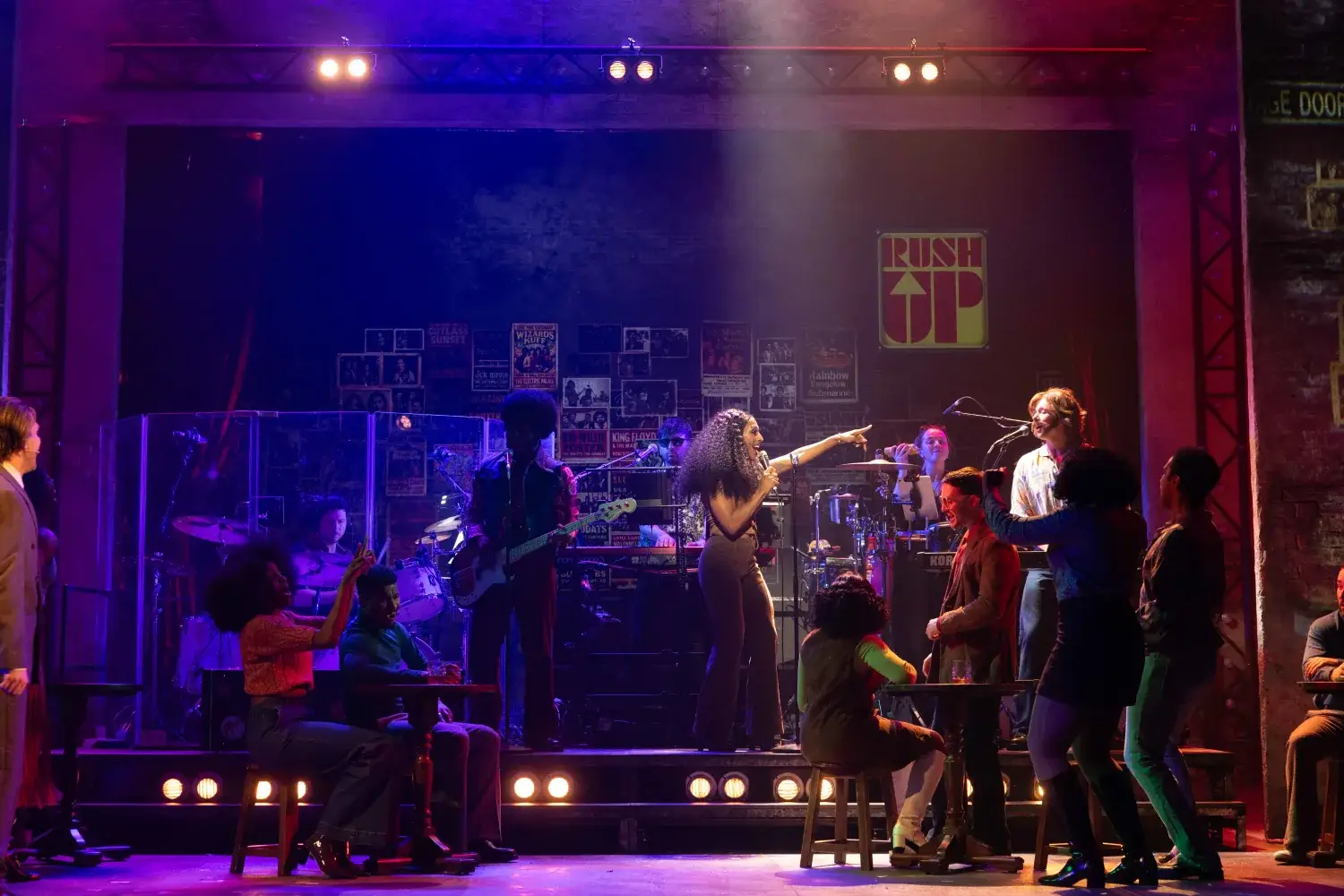 A funk club performance in I'm Every Woman – The Chaka Khan Musical at the Troubadour Wembley Park Theatre
