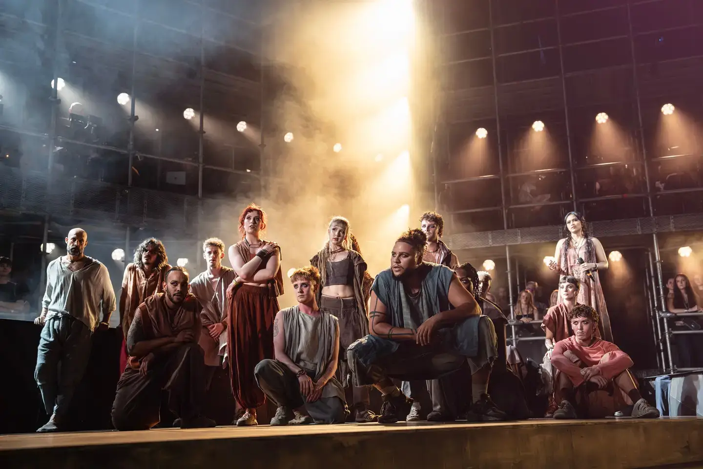 The company on the Olivier-winning set