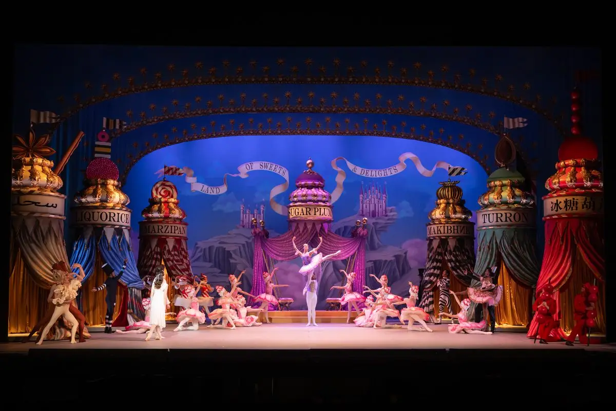 The Land of Sweets & Delights finale in Nutcracker by English National Ballet at the London Coliseum