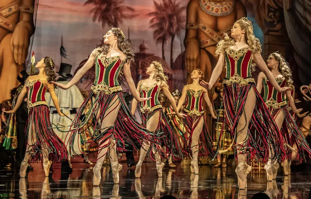 The ballet company on stage