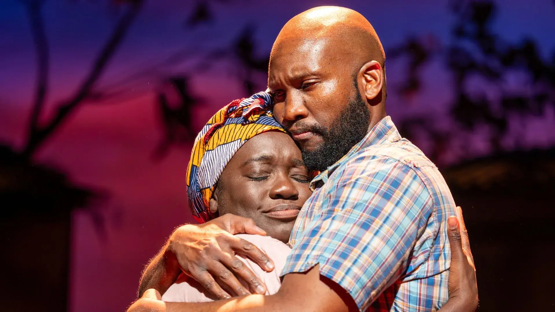 Sifiso Mazibuko and Madeline Appiah as Trywell and Agnes Kamkwamba in The Boy Who Harnessed the Wind at @sohoplace - photography by Tyler Fayose