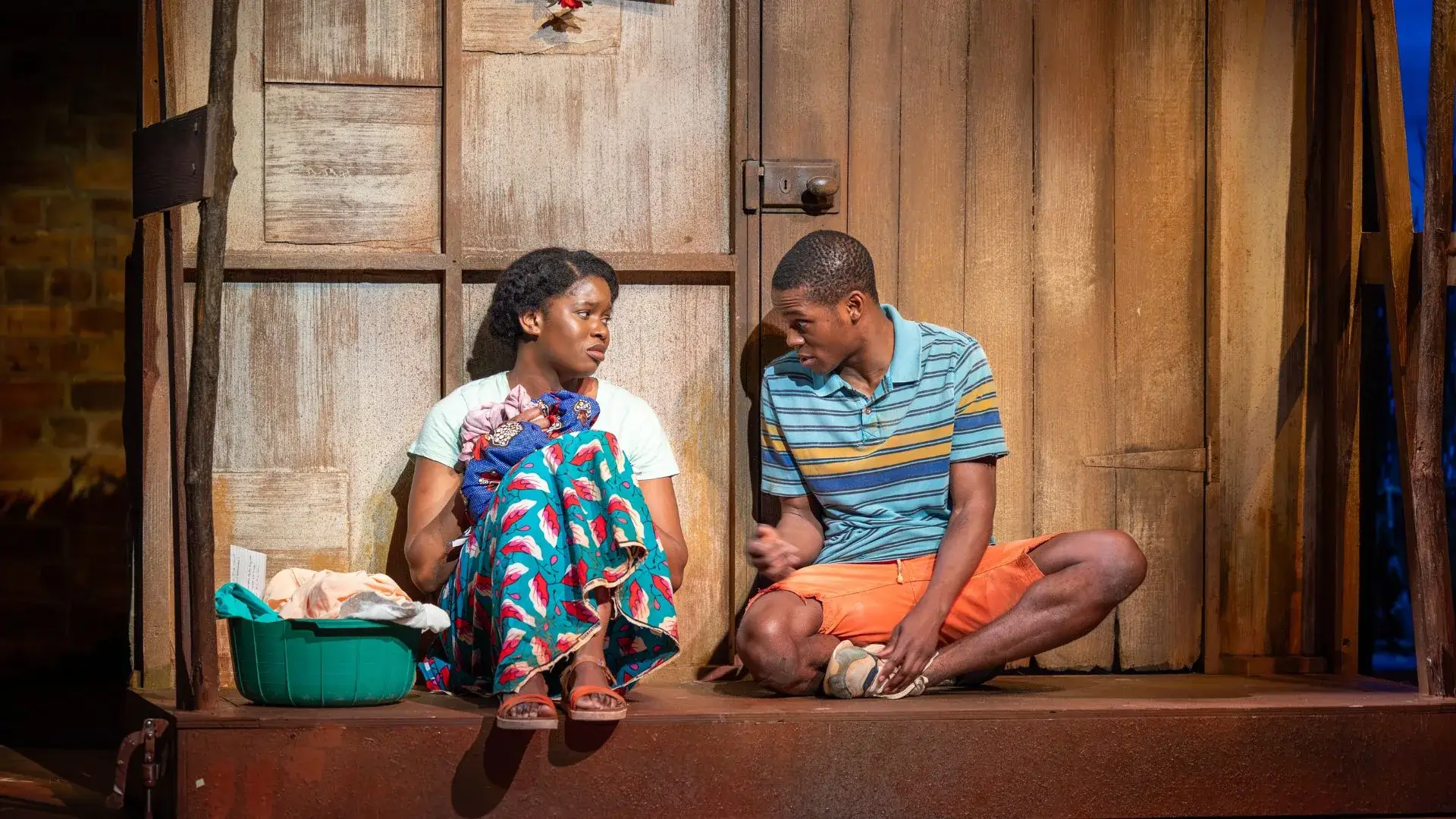 Alistair Nwachukwu and Tsemaye Bob-Egbe as William and Annie Kamkwamba in The Boy Who Harnessed the Wind at @sohoplace - photography by Tyler Fayose
