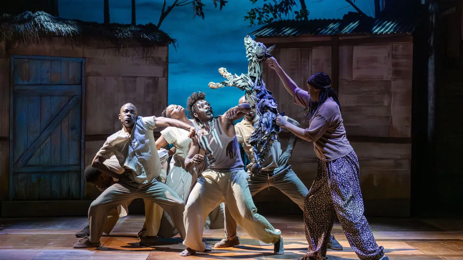 The company of The Boy Who Harnessed the Wind in performance at @sohoplace - photography by Tyler Fayose