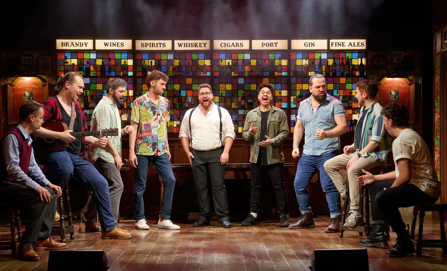 The full company of The Choir of Man