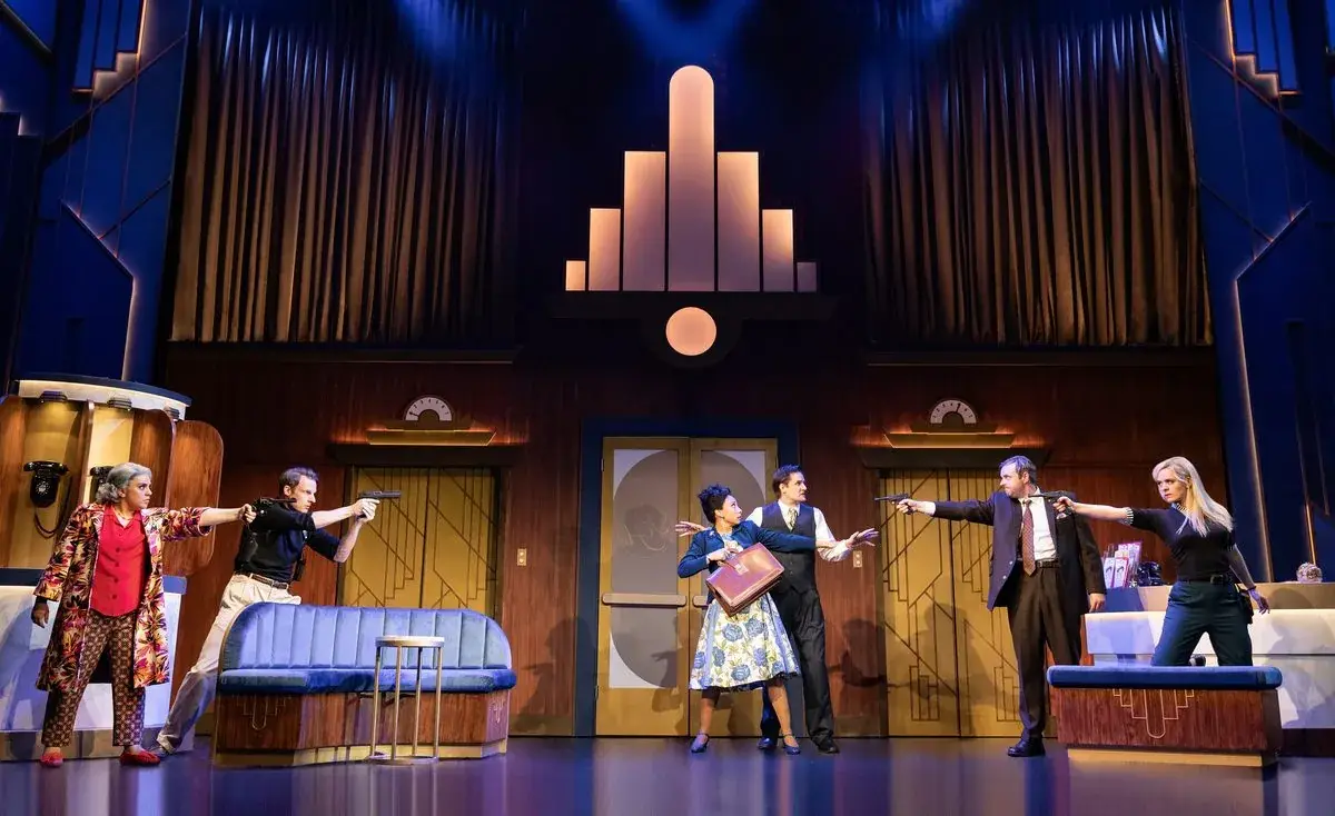 The spy pairings on stage in The Comedy About Spies - photography by Matt Crockett & Mark Senior