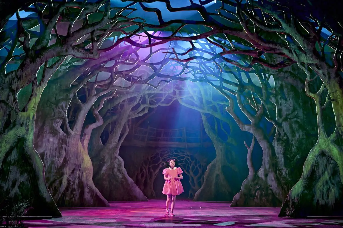 Mei discovers the enchanted forest in My Neighbour Totoro at the Gillian Lynne Theatre, London